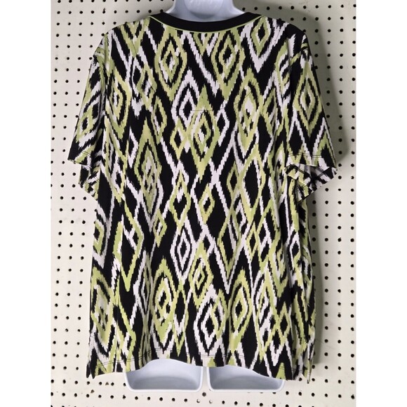 Alfred Dunner Green and Black Blouse with Triangles XL - Picture 4 of 5